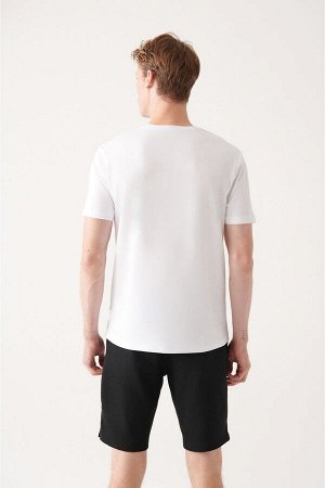 Мужская белая футболка оверсайз с круглым вырезом и принтом A31y1182 A31Y1182