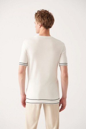 Мужская белая трикотажная футболка с круглым вырезом Soft Touch стандартного кроя A31y5107 A31Y5107