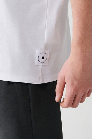 Мужская белая футболка оверсайз с круглым вырезом и принтом A31y1181 A31Y1181