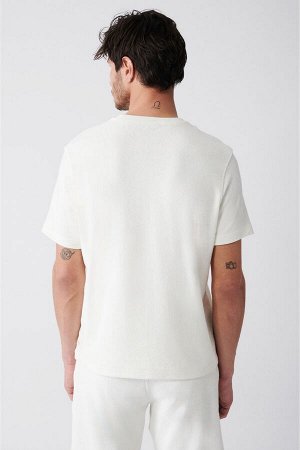 Мужская белая трикотажная футболка с круглым вырезом из 100% хлопка A31y1150 A31Y1150