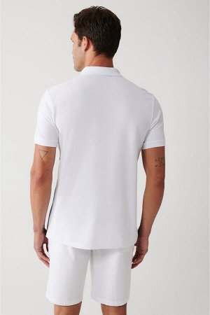 Мужская белая футболка с воротником поло на морскую тематику A31y1187 A31Y1187