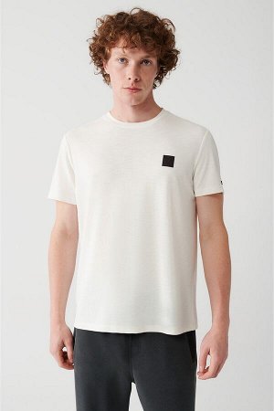 Мужская белая футболка с круглым вырезом и принтом пламени A31y1037 A31Y1037