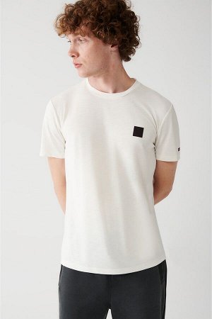 Мужская белая футболка с круглым вырезом и принтом пламени A31y1037 A31Y1037