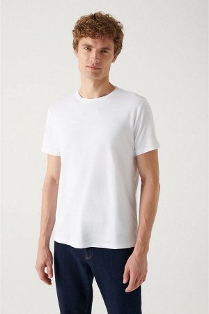 Бело-желто-мятная футболка из 3 комплектов с круглым вырезом из 100 % хлопка, облегающая базовая футболка E001010