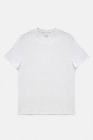 Бело-желто-мятная футболка из 3 комплектов с круглым вырезом из 100 % хлопка, облегающая базовая футболка E001010
