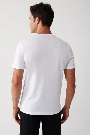 Мужская белая футболка с тропическим принтом A31y1047 A31Y1047