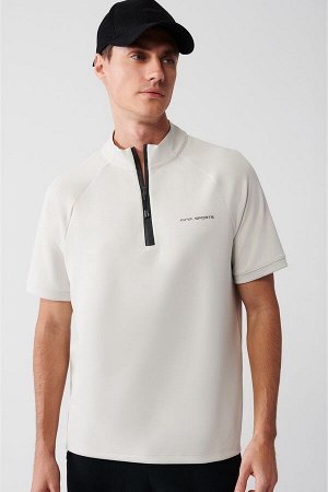 avva Серая облегающая футболка с воротником-стойкой и застежкой-молнией до половины A31Y1002