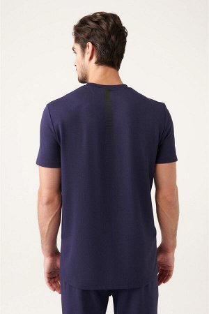 Темно-синяя облегающая футболка Basic Soft Touch с круглым вырезом A31Y1000