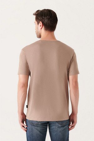 Легкая норковая ультрамягкая хлопковая базовая футболка с круглым вырезом E001171