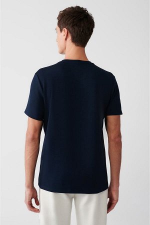 Темно-синяя облегающая футболка Basic Soft Touch с круглым вырезом A31Y1003