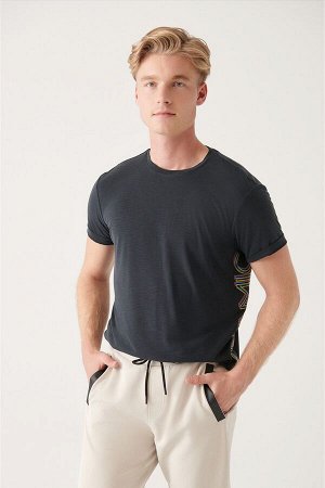 Мужская футболка с жаккардовым принтом антрацитового цвета A31y1039 A31Y1039