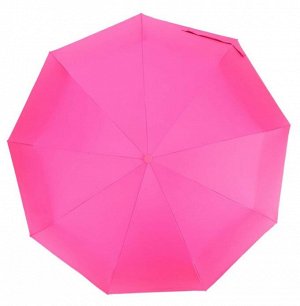 Зонт женский Автомат однотонный (низ черный) цвет Ярко-розовый (DINIYA)