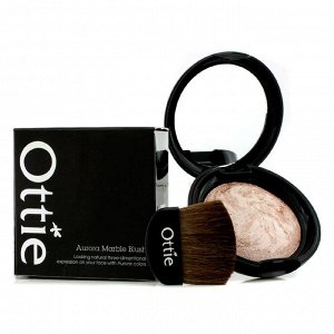 Запеченные румяна+ кисточка Ottie Aurora Marble Blusher, 8г