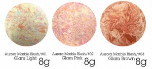 Запеченные румяна+ кисточка Ottie Aurora Marble Blusher, 8г