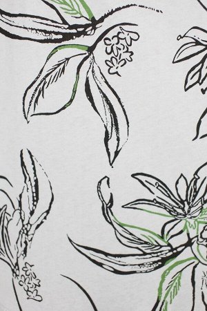 Милана трикотаж Сарафан белый цветы с зеленым арт. Ц-27