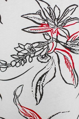 Сарафан белый  цветы с красным арт. Ц-27