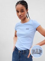 GAP - приталенная футболка в рубчик - cerulean blue