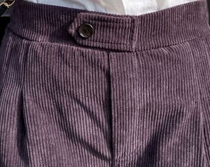 Повседневные вельветовые шорты, пояс на резинке, серо-фиолетовый