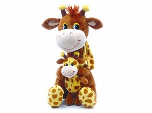 131471--Мягк. игрушка Жираф с малышом муз. 30см