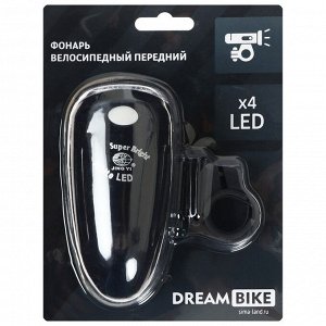 Фонарь велосипедный Dream Bike JY-816, передний, 4 диода, 3 режима