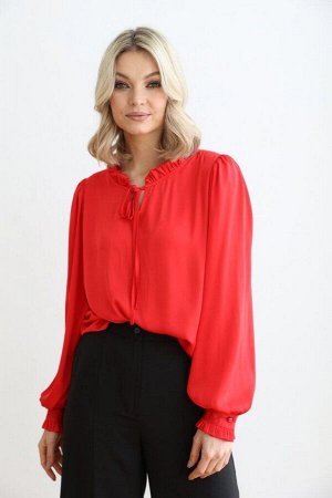 Блузка с декоративными деталями, цвет красный