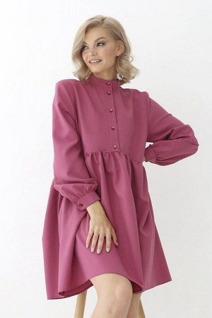 Платье мини из костюмной ткани, цвет розовый