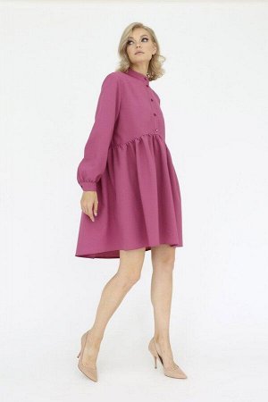 Платье мини из костюмной ткани, цвет розовый