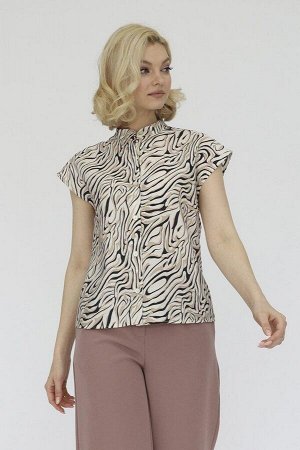 Блузка со спущенным плечом, цвет мультиколор