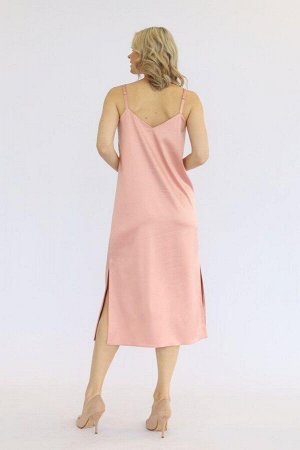 Платье атласное в бельевом стиле, цвет розовый