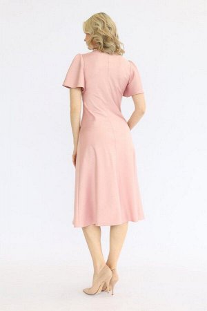 Платье миди с вырезом, цвет розовый
