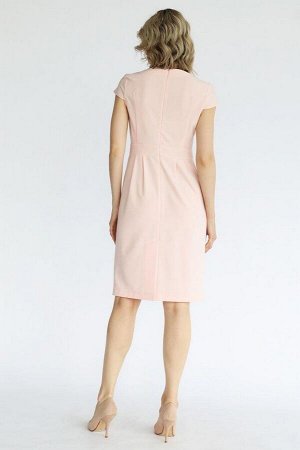 Платье-футляр со складками, цвет розовый