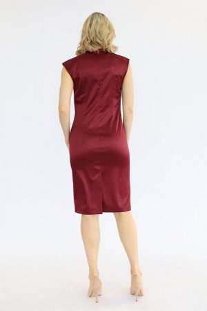 Платье-футляр без рукавов, цвет бордовый