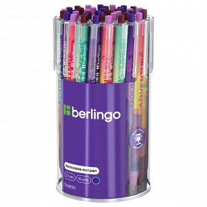 Ручка шариковая автоматическая Berlingo ""Scenic"" синяя, 0,7мм, грип, рисунок на корпусе,soft touch