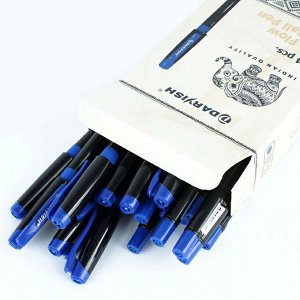 Ручка шариковая синяя Jet Flow на масляной основе корпус чёрный с резиновым держателем