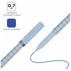 Ручка шариковая Greenwich Line ""Quadro"" синяя, 0,7мм, игольчатый стержень, грип, софт-тач