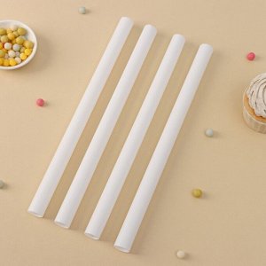 Палочки-дюбели для кондитерских изделий Доляна, d=1.8 см, 30 см, набор 4 шт., пластик, белые