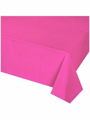 Скатерть полиэтилен 140 х275 см цвет ярко-розовый