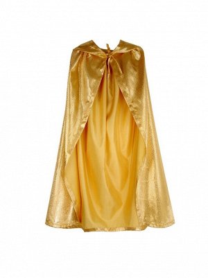 Плащ карнавальный 85 см атлас цвет золото с завитком детский