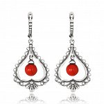 Серьги с кораллом (посеребрение), Magia di Natura