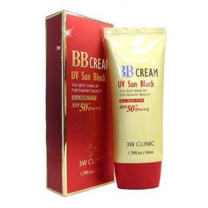 3w clinic bb cream uv sun block Маскирующий ВВ крем с мощным солнцезащитным фактором