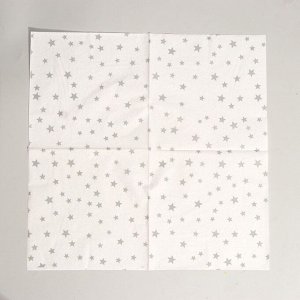 Салфетки бумажные «Звёздочки», 33х33 см, набор 20 шт., цвет серебряный