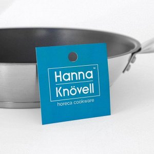 Сковорода из нержавеющей стали Hanna Knövell, d=26 см, h=5 см, толщина стенки 0,6 мм, длина ручки 25 см, антипригарное покрытие, индукция