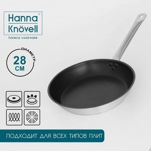 Сковорода Hanna Knövell, d=28 см, h=5.5, толщина стенки 0.6 мм, длина ручки 25 см, индукция, антипригарное покрытие, нержавеющая сталь