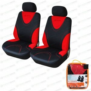 Чехлы Airline RS-1, для передних сидений, полиэстер, черный/красный цвет, 4 предмета, арт. ACS-PP-04