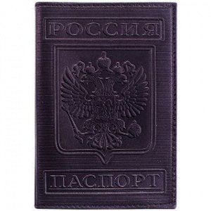 Обложка на паспорт Герб кожа черная