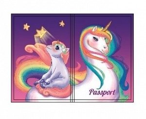 Обложка на паспорт ПВХ slim Единорожек 4048
