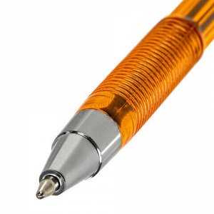 10 шт. ручка шариковая STAFF AA-927 ORANGE, СИНЯЯ, корпус тонированный оранжевый, узел 0,7 мм, линия письма 0,35 мм, без штрихкода, 144075