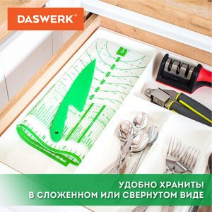 Коврик силиконовый для раскатки/запекания 40х60 см, зеленый, ПОДАРОК пластиковый нож, DASWERK, 608426