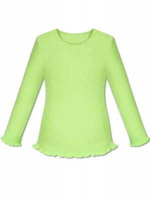 Салатовый школьный джемпер (блузка) для девочки Цвет: салатовый