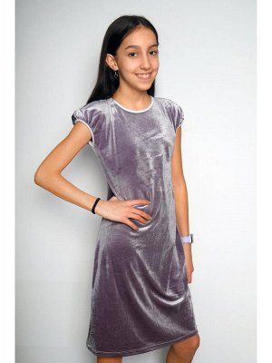 Нарядное бархатное платье для девочки серого цвета Цвет: серый